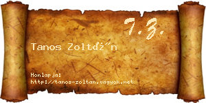 Tanos Zoltán névjegykártya