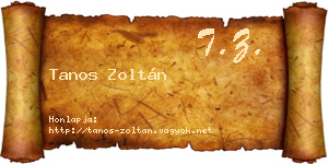 Tanos Zoltán névjegykártya