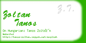 zoltan tanos business card